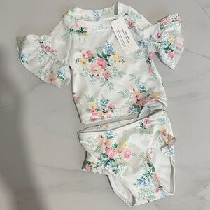 Janie and Jack White Floral Swimwear